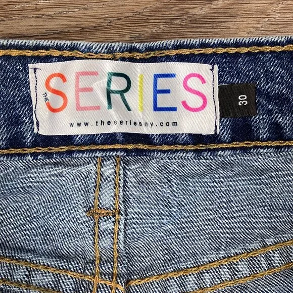 The Series New York Vintage Patchwork Quilted Pants Jeans Denim 30 Hi Rise Vtg - Picture 15 of 15